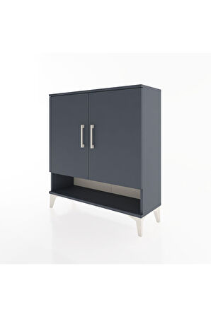 Arges Şifonyer 3 Raflı 2 Kapaklı 88x30x96 Antrasit-Antrasit
