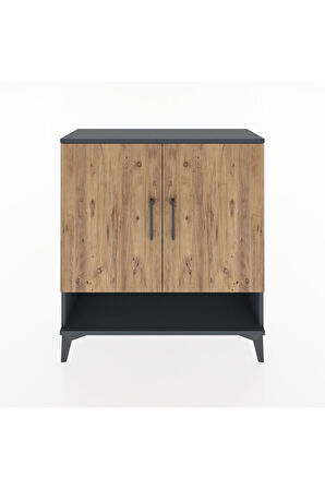 Arges Şifonyer 3 Raflı 2 Kapaklı 88x30x96 Antrasit-Çam