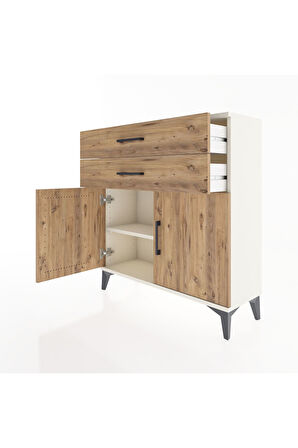 Arges Şifonyer Tek Raflı 2 Çekmeceli 2 Kapaklı 88x30x96 Aytaşı-Çam