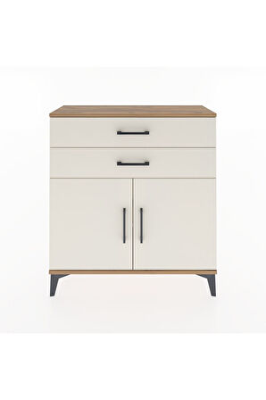 Arges Şifonyer Tek Raflı 2 Çekmeceli 2 Kapaklı 88x30x96 Çam-Aytaşı