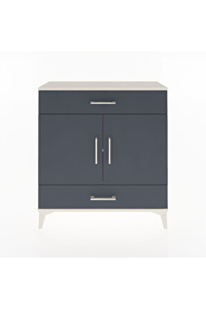 Arges Şifonyer 2 Raflı 2 Çekmeceli 2 Kapaklı 88x30x96 Aytaşı-Antrasit