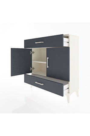 Arges Şifonyer 2 Raflı 2 Çekmeceli 2 Kapaklı 88x30x96 Aytaşı-Antrasit