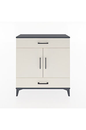 Arges Şifonyer 2 Raflı 2 Çekmeceli 2 Kapaklı 88x30x96 Antrasit-Aytaşı