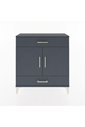 Arges Şifonyer 2 Raflı 2 Çekmeceli 2 Kapaklı 88x30x96 Antrasit-Antrasit