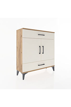 Arges Şifonyer 2 Raflı 2 Çekmeceli 2 Kapaklı 88x30x96 Çam-Aytaşı