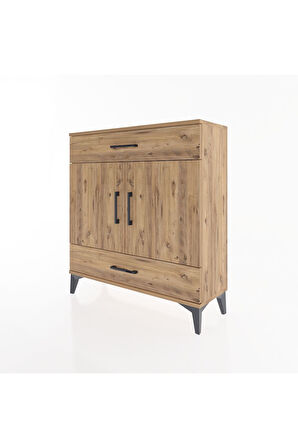 Arges Şifonyer 2 Raflı 2 Çekmeceli 2 Kapaklı 88x30x96 Çam-Çam