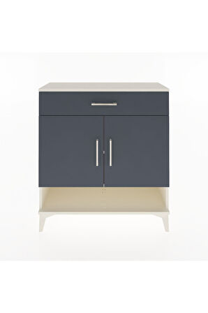 Arges Şifonyer 2 Raflı Tek Çekmeceli 2 Kapaklı 88x30x96 Aytaşı-Antrasit
