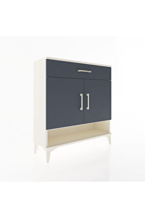 Arges Şifonyer 2 Raflı Tek Çekmeceli 2 Kapaklı 88x30x96 Aytaşı-Antrasit