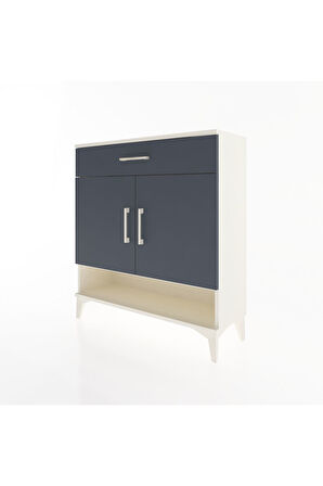 Arges Şifonyer 2 Raflı Tek Çekmeceli 2 Kapaklı 88x30x96 Aytaşı-Antrasit