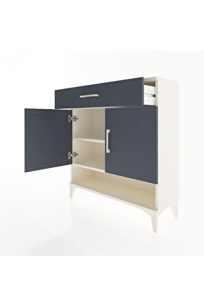 Arges Şifonyer 2 Raflı Tek Çekmeceli 2 Kapaklı 88x30x96 Aytaşı-Antrasit