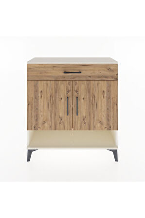Arges Şifonyer 2 Raflı Tek Çekmeceli 2 Kapaklı 88x30x96 Aytaşı-Çam