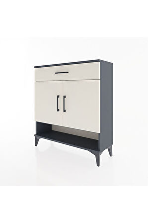 Arges Şifonyer 2 Raflı Tek Çekmeceli 2 Kapaklı 88x30x96 Antrasit-Aytaşı