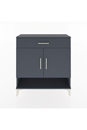 Arges Şifonyer 2 Raflı Tek Çekmeceli 2 Kapaklı 88x30x96 Antrasit-Antrasit