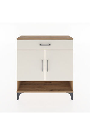 Arges Şifonyer 2 Raflı Tek Çekmeceli 2 Kapaklı 88x30x96 Çam-Aytaşı