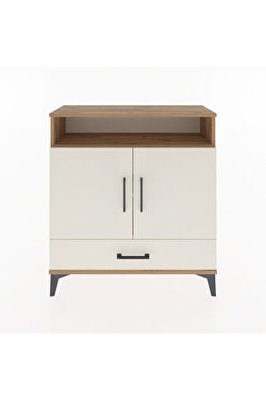 Arges Şifonyer 3 Raflı Tek Çekmeceli 2 Kapaklı 88x30x96 Çam-Aytaşı