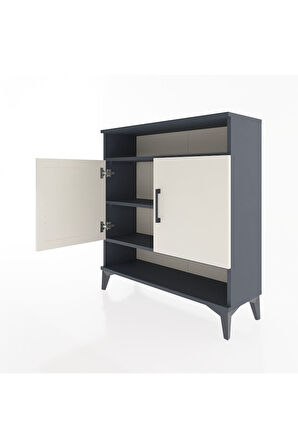 Arges Şifonyer 3 Raflı 2 Kapaklı 88x30x96 Antrasit-Aytaşı