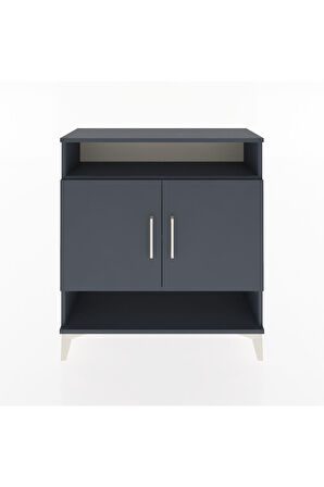 Arges Şifonyer 3 Raflı 2 Kapaklı 88x30x96 Antrasit-Antrasit