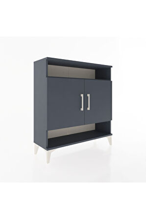 Arges Şifonyer 3 Raflı 2 Kapaklı 88x30x96 Antrasit-Antrasit