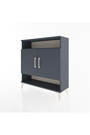 Arges Şifonyer 3 Raflı 2 Kapaklı 88x30x96 Antrasit-Antrasit