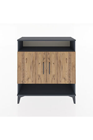 Arges Şifonyer 3 Raflı 2 Kapaklı 88x30x96 Antrasit-Çam