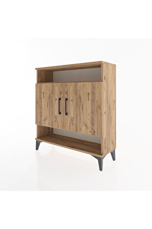 Arges Şifonyer 3 Raflı 2 Kapaklı 88x30x96 Çam-Çam