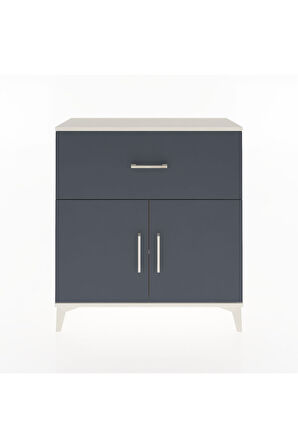 Arges Şifonyer Tek Raflı Tek Çekmeceli 2 Kapaklı 88x30x96 Aytaşı-Antrasit