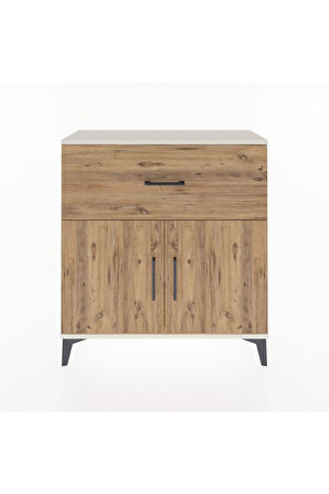 Arges Şifonyer Tek Raflı Tek Çekmeceli 2 Kapaklı 88x30x96 Aytaşı-Çam