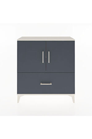 Arges Şifonyer 2 Raflı Tek Çekmeceli 2 Kapaklı 88x30x96 Aytaşı-Antrasit