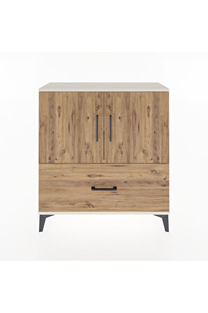 Arges Şifonyer 2 Raflı Tek Çekmeceli 2 Kapaklı 88x30x96 Aytaşı-Çam