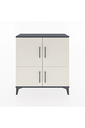 Arges Şifonyer 3 Raflı 4 Kapaklı 88x30x96 Antrasit-Aytaşı