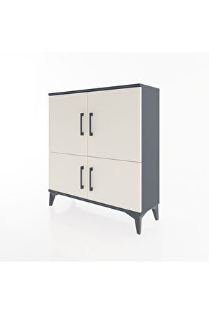 Arges Şifonyer 3 Raflı 4 Kapaklı 88x30x96 Antrasit-Aytaşı