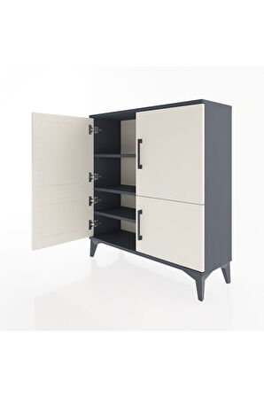 Arges Şifonyer 3 Raflı 4 Kapaklı 88x30x96 Antrasit-Aytaşı