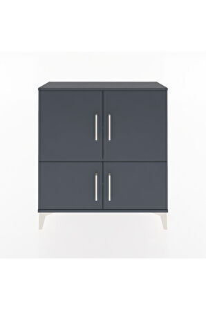 Arges Şifonyer 3 Raflı 4 Kapaklı 88x30x96 Antrasit-Antrasit