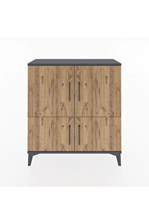 Arges Şifonyer 3 Raflı 4 Kapaklı 88x30x96 Antrasit-Çam