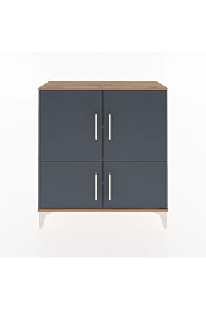 Arges Şifonyer 3 Raflı 4 Kapaklı 88x30x96 Çam-Antrasit