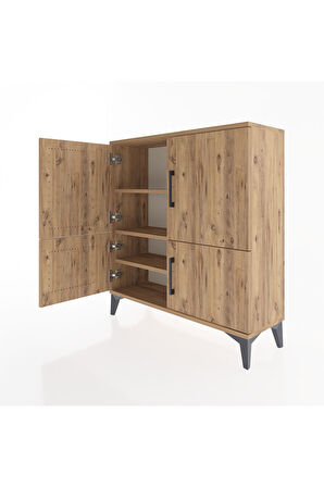 Arges Şifonyer 3 Raflı 4 Kapaklı 88x30x96 Çam-Çam