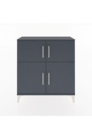 Arges Şifonyer 3 Raflı 4 Kapaklı 88x30x96 Antrasit-Antrasit
