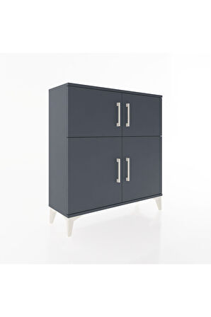 Arges Şifonyer 3 Raflı 4 Kapaklı 88x30x96 Antrasit-Antrasit