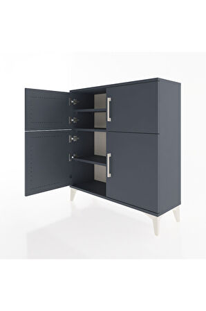 Arges Şifonyer 3 Raflı 4 Kapaklı 88x30x96 Antrasit-Antrasit