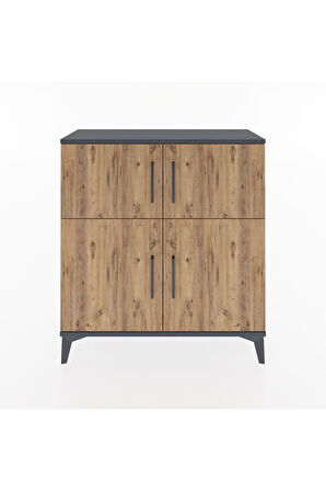 Arges Şifonyer 3 Raflı 4 Kapaklı 88x30x96 Antrasit-Çam