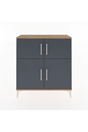 Arges Şifonyer 3 Raflı 4 Kapaklı 88x30x96 Çam-Antrasit
