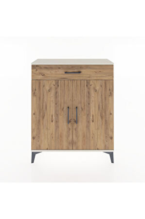 Arges Şifonyer Tek Raflı Tek Çekmeceli 2 Kapaklı 88x30x106 Aytaşı-Çam