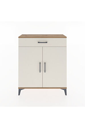 Arges Şifonyer Tek Raflı Tek Çekmeceli 2 Kapaklı 88x30x106 Çam-Aytaşı