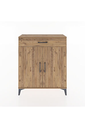 Arges Şifonyer Tek Raflı Tek Çekmeceli 2 Kapaklı 88x30x106 Çam-Çam