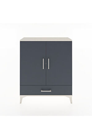 Arges Şifonyer 2 Raflı Tek Çekmeceli 2 Kapaklı 88x30x106 Aytaşı-Antrasit