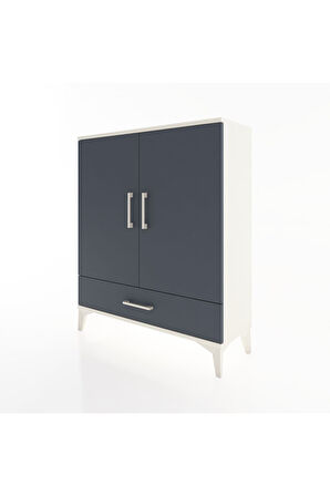 Arges Şifonyer 2 Raflı Tek Çekmeceli 2 Kapaklı 88x30x106 Aytaşı-Antrasit