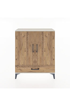 Arges Şifonyer 2 Raflı Tek Çekmeceli 2 Kapaklı 88x30x106 Aytaşı-Çam