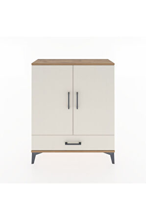 Arges Şifonyer 2 Raflı Tek Çekmeceli 2 Kapaklı 88x30x106 Çam-Aytaşı