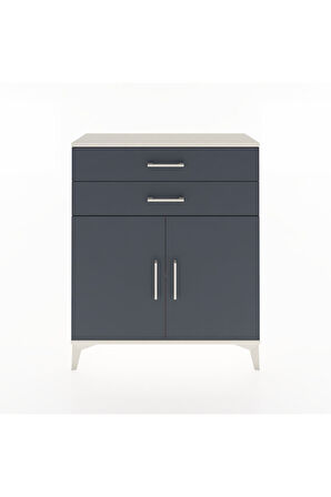 Arges Şifonyer 2 Raflı 2 Çekmeceli 2 Kapaklı 88x30x106 Aytaşı-Antrasit