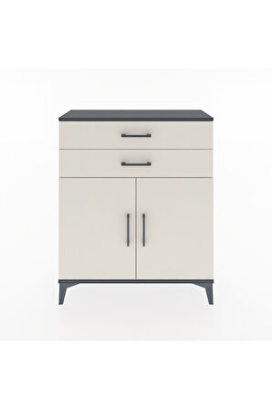 Arges Şifonyer 2 Raflı 2 Çekmeceli 2 Kapaklı 88x30x106 Antrasit-Aytaşı